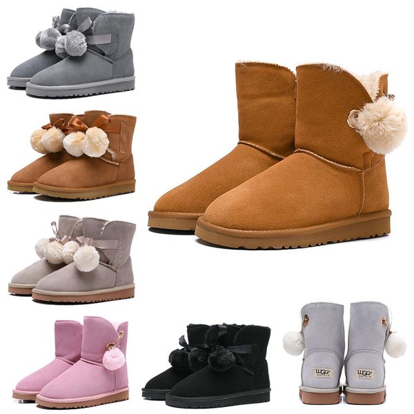 2019 new women boots wgg australia classic snow booties bailey hairball bow tie ankle knee womens girls luxury designer winter boot 36-41, Black
2019 new women boots wgg australia classic snow booties bailey hairball bow tie ankle knee womens girls luxury designer winter boot 36-41, Black