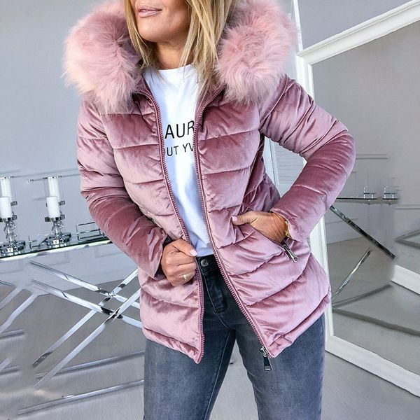 winter velvet jacket coat women cotton padded jackets gray pink plus size 4xl hood fur collar thick fashion basic snow outerwear, Black
winter velvet jacket coat women cotton padded jackets gray pink plus size 4xl hood fur collar thick fashion basic snow outerwear, Black