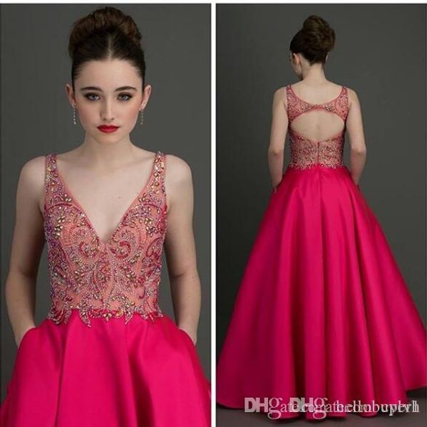 2019 a line a line satin v neck plus size prom dresses long backless bling beaded vestidos de fiesta evening party gowns, Black
2019 a line a line satin v neck plus size prom dresses long backless bling beaded vestidos de fiesta evening party gowns, Black