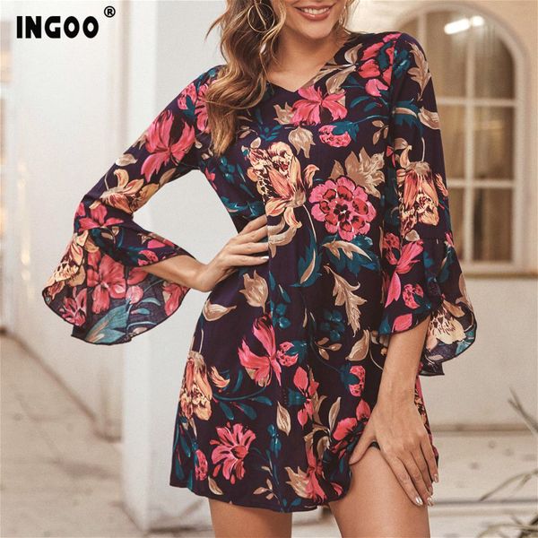casual dresses ingoo vintage floral print women dress 2021 spring summer high waist slim v-neck three quarter flare sleeve elegant, Black;gray
casual dresses ingoo vintage floral print women dress 2021 spring summer high waist slim v-neck three quarter flare sleeve elegant, Black;gray