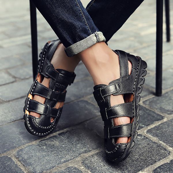 2019 new genuine leather men sandals summer native shoes beach sandals man casual shoes breathable male plus size 39-48, Black
2019 new genuine leather men sandals summer native shoes beach sandals man casual shoes breathable male plus size 39-48, Black