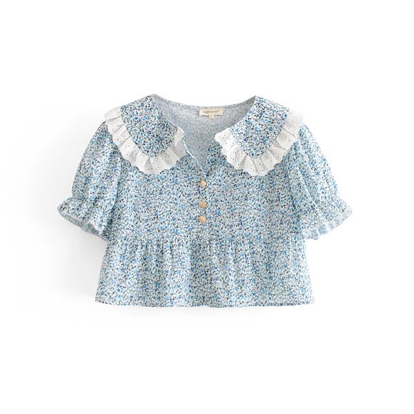 peter pan collar floral print crop women summer streetwear lace patchwork shirts lady short woman fashion beach blouse, White
peter pan collar floral print crop women summer streetwear lace patchwork shirts lady short woman fashion beach blouse, White