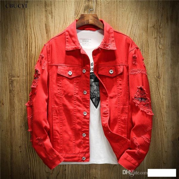 autumn fashion designer embroidery jacket black white red casual long sleeve hole men denim jackets clothing, Black;brown
autumn fashion designer embroidery jacket black white red casual long sleeve hole men denim jackets clothing, Black;brown