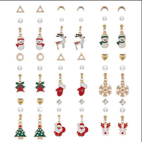 xmas earring sets new simple geometric moon round triangle pearl ear studs xmas snowman deer tree dangle drop earrings christmas gifts, Silver
xmas earring sets new simple geometric moon round triangle pearl ear studs xmas snowman deer tree dangle drop earrings christmas gifts, Silver