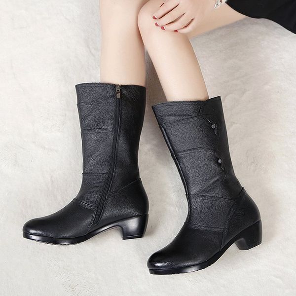 women's boots leather short boot 2019 lady winter high heel shoes wedding party formal dress shoes england style 2020, Black
women's boots leather short boot 2019 lady winter high heel shoes wedding party formal dress shoes england style 2020, Black