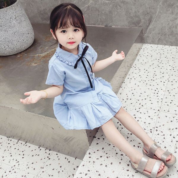 kids designer clothes girls short-sleeved bow denim skirt korean baby 2020 summer new princess dress a generation of children, White
kids designer clothes girls short-sleeved bow denim skirt korean baby 2020 summer new princess dress a generation of children, White