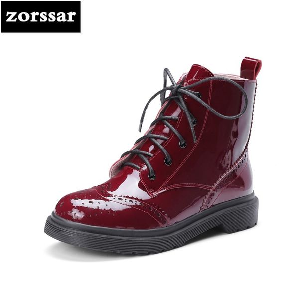 zorssar} 2019 patent leather flat woman boots fashion winter shoes female ankle motorcycle boots botas mujer, Black
zorssar} 2019 patent leather flat woman boots fashion winter shoes female ankle motorcycle boots botas mujer, Black