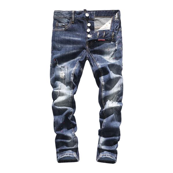 2020 skinny slim fit vintage ripped denim jeans version men luxury designer denim mens biker jeans, Blue
2020 skinny slim fit vintage ripped denim jeans version men luxury designer denim mens biker jeans, Blue