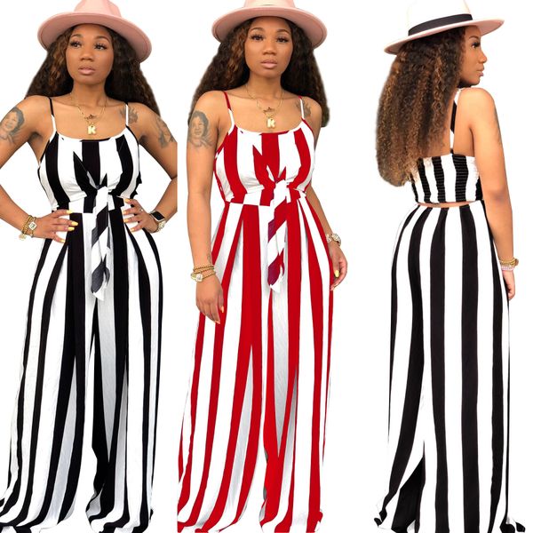 summer overalls for women striped long jumpsuits spaghetti straps playsuits front tie wide long pants bodysuits, Black;white
summer overalls for women striped long jumpsuits spaghetti straps playsuits front tie wide long pants bodysuits, Black;white