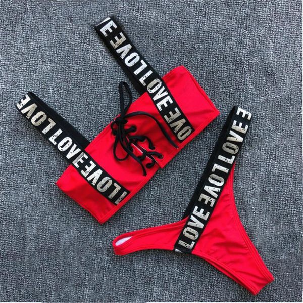 letter bikini women solid swimwear elastic band swimsuit bandeau biquini thong bikinis rivet bathing suit push up brazilian
letter bikini women solid swimwear elastic band swimsuit bandeau biquini thong bikinis rivet bathing suit push up brazilian