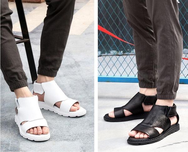 new fashion leather men sandals casual rome shoes summer flat sandals hook & loop beach men, Black
new fashion leather men sandals casual rome shoes summer flat sandals hook & loop beach men, Black