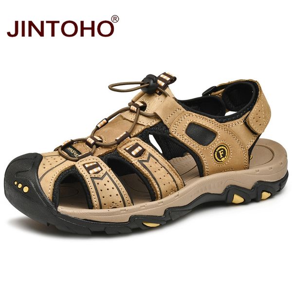 sandals jintoho genuine leather large size men shoes breathable outdoor sport sandal rubber beach man, Black
sandals jintoho genuine leather large size men shoes breathable outdoor sport sandal rubber beach man, Black