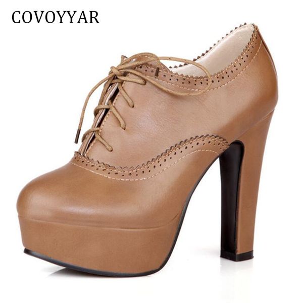 covoyyar 2019 vintage platform women pumps cut out oxford shoes lace up square high heels women ankle boots big sizes whh652, Black
covoyyar 2019 vintage platform women pumps cut out oxford shoes lace up square high heels women ankle boots big sizes whh652, Black