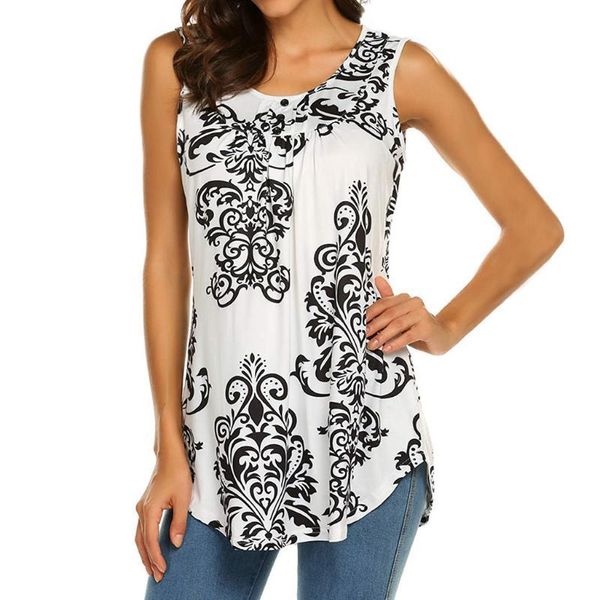 womens sleeveless print round neck blouse shirt casual flare tunic tank summer things for women tank plus size, White
womens sleeveless print round neck blouse shirt casual flare tunic tank summer things for women tank plus size, White
