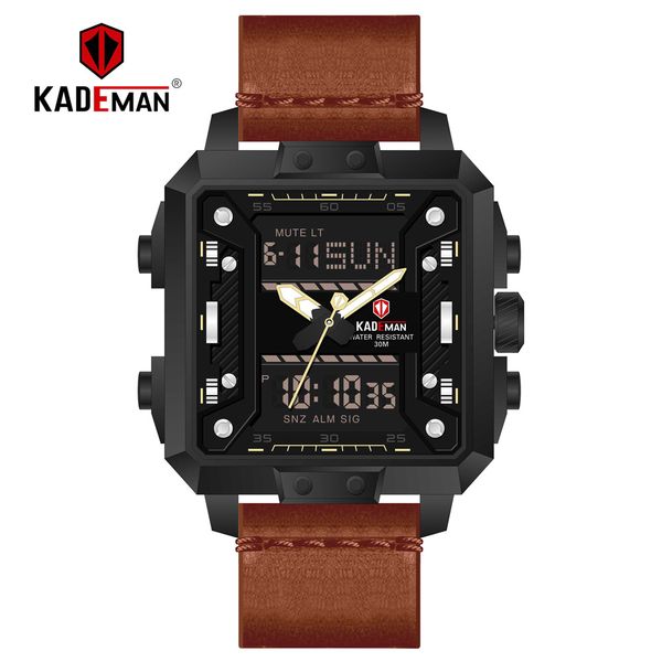 kademan square watch men waterproof sport wristwatch luxury brand dual display male leather clock relogio masculino, Slivery;brown
kademan square watch men waterproof sport wristwatch luxury brand dual display male leather clock relogio masculino, Slivery;brown