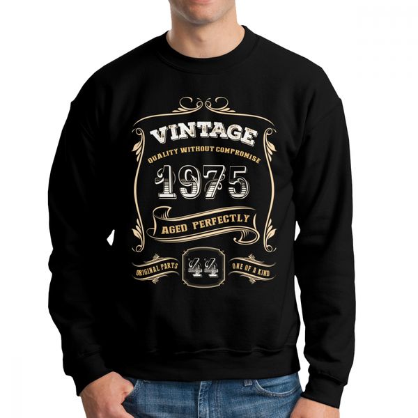44th birthday gift gold vintage 1975 aged perfectly men's hoodie long sleeve o-neck cotton vintage pullover, Black
44th birthday gift gold vintage 1975 aged perfectly men's hoodie long sleeve o-neck cotton vintage pullover, Black