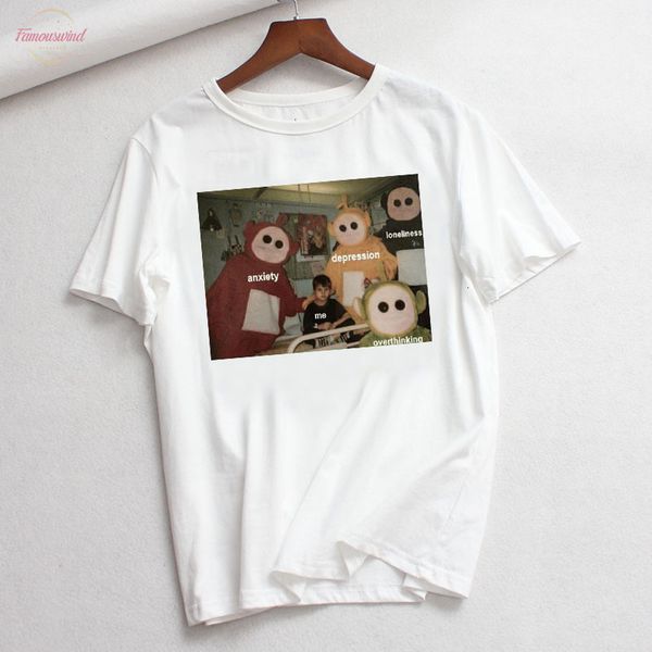 around me anxiety depression lonliness overthinking fun print t shirt short sleeve tees casual loose women cartoon spoof, White
around me anxiety depression lonliness overthinking fun print t shirt short sleeve tees casual loose women cartoon spoof, White