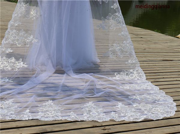 elegant seductive white ivory wedding veil one-tier lace applique edge 3 metres by 2 metres cathedral length meidingqianna brand bridal veil, Black
elegant seductive white ivory wedding veil one-tier lace applique edge 3 metres by 2 metres cathedral length meidingqianna brand bridal veil, Black