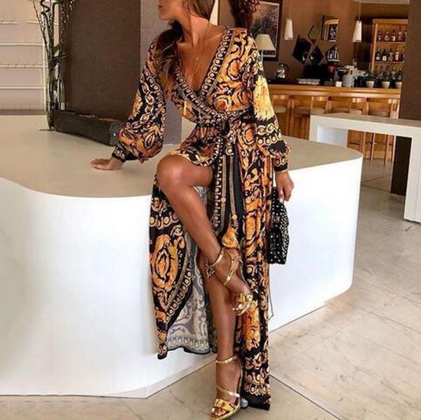 2018 new style fashion elegant women boat neck glitter deep v neck print dress party formal long dress, Black;gray
2018 new style fashion elegant women boat neck glitter deep v neck print dress party formal long dress, Black;gray