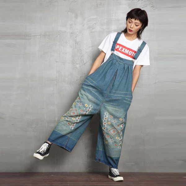 march national wind embroidered retro wide-leg  hanging crotch jeans manufacturers direct selling large size literature and art, Black
march national wind embroidered retro wide-leg  hanging crotch jeans manufacturers direct selling large size literature and art, Black