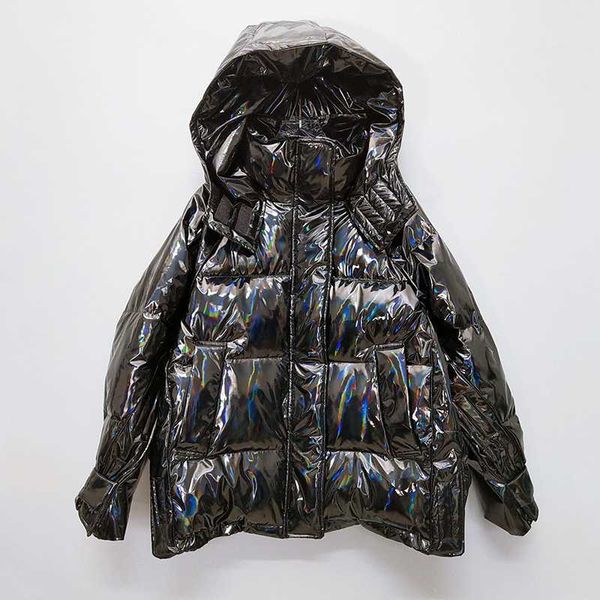 new women's down cotton jacket winter hooded parka vlack 2020 streetwear fashion loose warm glossy black laser coat my310
new women's down cotton jacket winter hooded parka vlack 2020 streetwear fashion loose warm glossy black laser coat my310