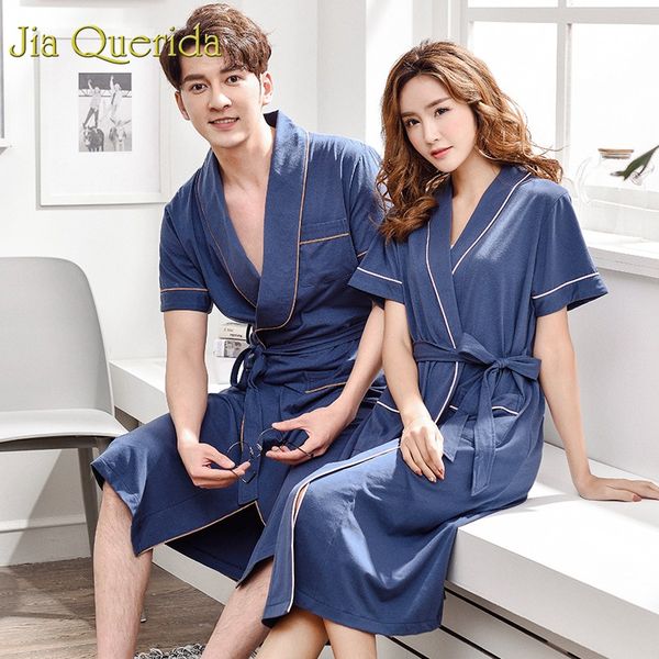 j&q 100% cotton robe men and women matching kimono solid plain belted brand bathrobe for couple 2019 summer short sleeping robe, Black;brown
j&q 100% cotton robe men and women matching kimono solid plain belted brand bathrobe for couple 2019 summer short sleeping robe, Black;brown