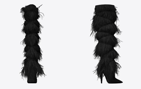 2019 suede leather ostrich hair tassel high heels shoes pillage toes thigh-high booties catwalk long knee boots size 34-43 01, Black
2019 suede leather ostrich hair tassel high heels shoes pillage toes thigh-high booties catwalk long knee boots size 34-43 01, Black