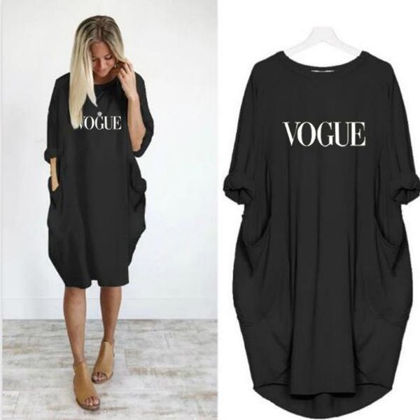 women summer sleeve shirt dresses crew neck letter print female clothing fashion loose casual apparel, Black;gray
women summer sleeve shirt dresses crew neck letter print female clothing fashion loose casual apparel, Black;gray