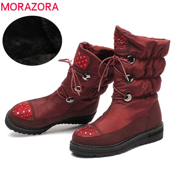 morazora 2020 russia warm winter ankle boots for women round toe fashion thick bottom shoes waterproof and antiskid snow boots, Black
morazora 2020 russia warm winter ankle boots for women round toe fashion thick bottom shoes waterproof and antiskid snow boots, Black