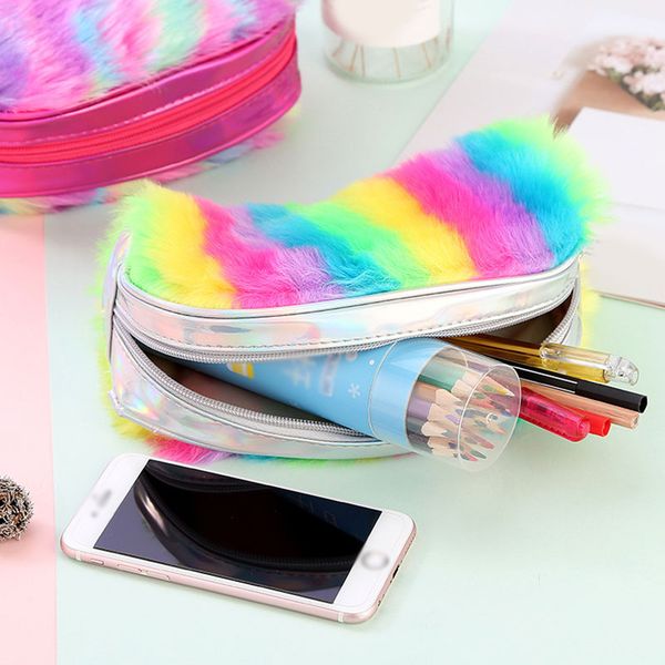 fashion plush striped make up bag women travel organizer zipper cosmetic bag colorful faux fur beauty case toilet storage
fashion plush striped make up bag women travel organizer zipper cosmetic bag colorful faux fur beauty case toilet storage