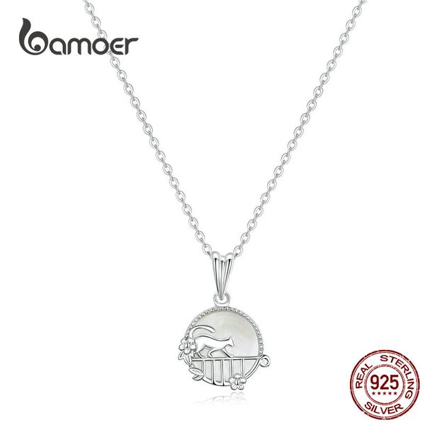 bamoer strolling cat animal pendant necklace for women 925 sterling silver natural shell chain necklace korean jewelry scn334
bamoer strolling cat animal pendant necklace for women 925 sterling silver natural shell chain necklace korean jewelry scn334