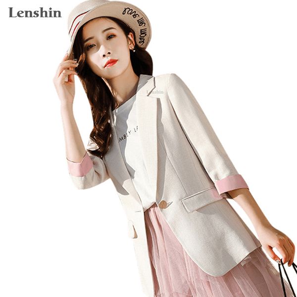 women's suits & blazers lenshin striped jacket for women casual style female breathable coat half sleeve patchwork blazer single button, White;black
women's suits & blazers lenshin striped jacket for women casual style female breathable coat half sleeve patchwork blazer single button, White;black