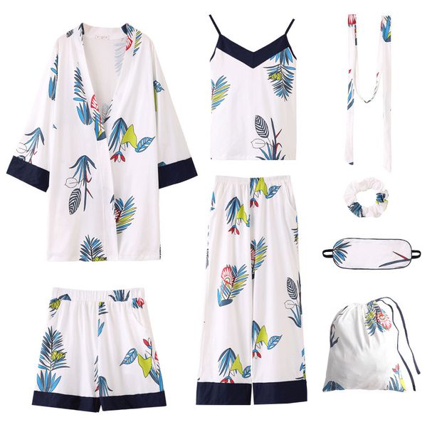 2019 apring autumn women's 7 pieces pajamas sets cotton flower print sleepwear cute pijama homewear pyjama nightwear, Black;red
2019 apring autumn women's 7 pieces pajamas sets cotton flower print sleepwear cute pijama homewear pyjama nightwear, Black;red