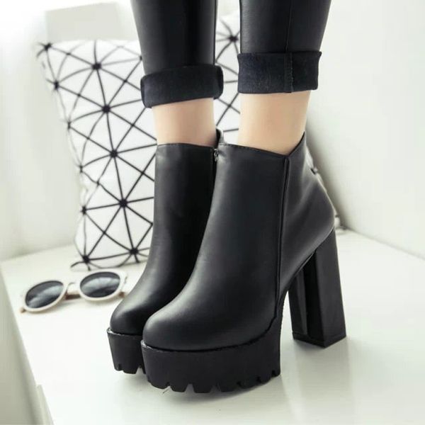 shoes round toe winter boots lady ankle booties women zipper luxury designer boots-women clogs platform 2020 rock low autumn, Black
shoes round toe winter boots lady ankle booties women zipper luxury designer boots-women clogs platform 2020 rock low autumn, Black