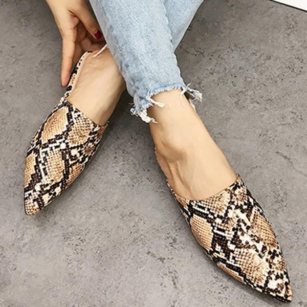 sandals women's serpentine shoes ladies pointed toe slippers flat snake-effect leather chaussures femme#d21, Black
sandals women's serpentine shoes ladies pointed toe slippers flat snake-effect leather chaussures femme#d21, Black