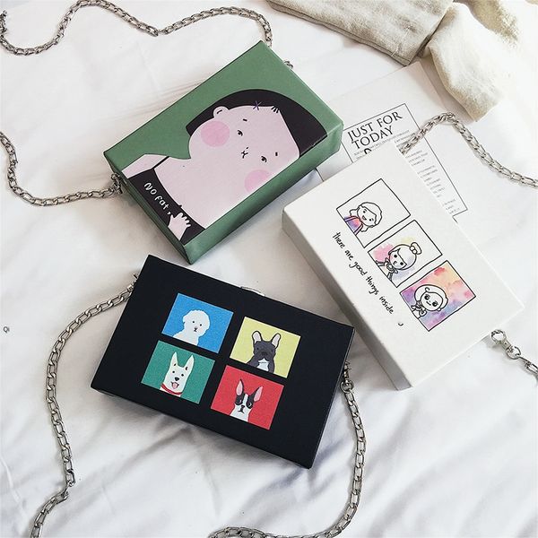 chain mini bag women's 2020 new style cartoon box printing cute square sling bag girl's messenger
chain mini bag women's 2020 new style cartoon box printing cute square sling bag girl's messenger