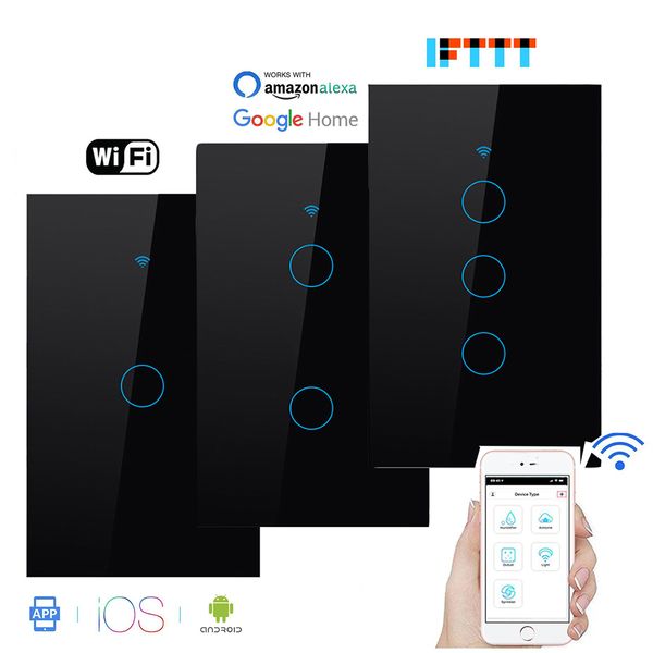 us120 wifi smart light switch glass screen touch panel app smart wireless wall switch work with alexa google home 1/2/3/4 gang
us120 wifi smart light switch glass screen touch panel app smart wireless wall switch work with alexa google home 1/2/3/4 gang