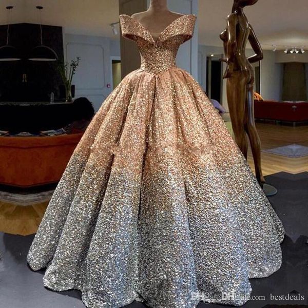 2020 luxury sequins ball gown prom dresses off the shoulder ruffle lace-up back sleeveless bridal party sweet 16 party dress robes de soirée, Black
2020 luxury sequins ball gown prom dresses off the shoulder ruffle lace-up back sleeveless bridal party sweet 16 party dress robes de soirée, Black