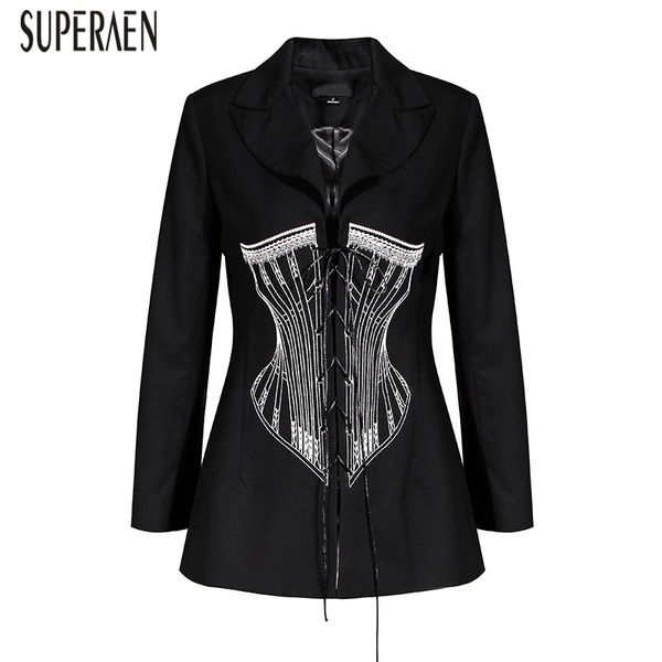 superaen 2020 autumn new suit jackets women wild cotton fashion embroidery strap jacket female long sleeve women clothing, Black;brown
superaen 2020 autumn new suit jackets women wild cotton fashion embroidery strap jacket female long sleeve women clothing, Black;brown