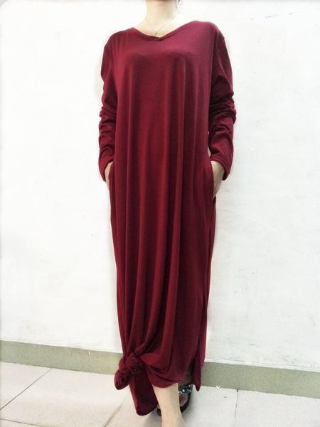 women clothing simple style solid v-neck loose casual boho slit dresses long sleeve beach long maxi dress, Black;gray
women clothing simple style solid v-neck loose casual boho slit dresses long sleeve beach long maxi dress, Black;gray