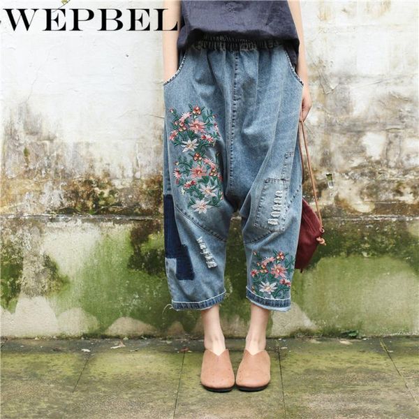 wepbel embroidered harem pants asymmetrical embroidered hole denim harem pants women's new casual jeans, Blue
wepbel embroidered harem pants asymmetrical embroidered hole denim harem pants women's new casual jeans, Blue