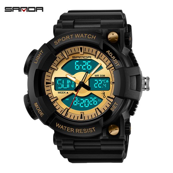 sanda men quartz watches outdoor sports waterproof luminous temperature measurement swatch men digital wrist watches, Slivery;brown
sanda men quartz watches outdoor sports waterproof luminous temperature measurement swatch men digital wrist watches, Slivery;brown