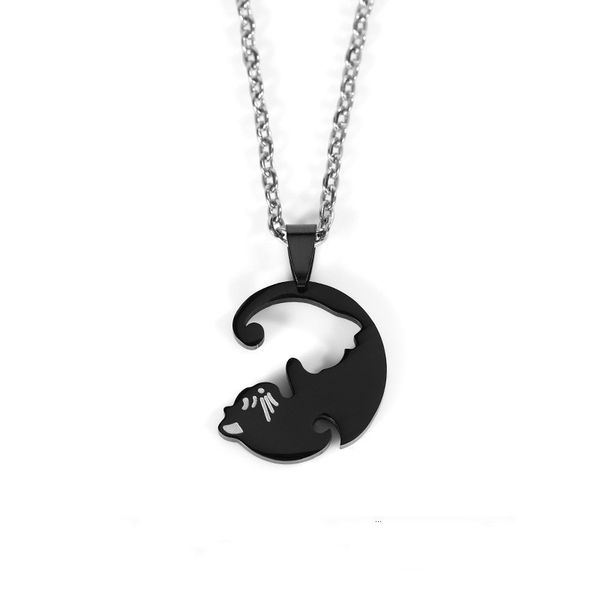 korean new love cat pendant couple stitching necklace fashion personality simple valentine's day jewelry accessories sale, Silver
korean new love cat pendant couple stitching necklace fashion personality simple valentine's day jewelry accessories sale, Silver