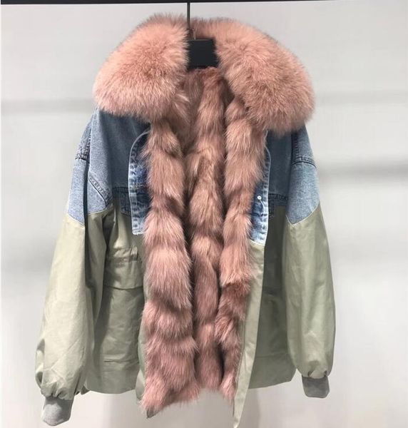 natural fur liner denim parka with real fur collar warm luxury charming ladies women's winter coat, Black
natural fur liner denim parka with real fur collar warm luxury charming ladies women's winter coat, Black