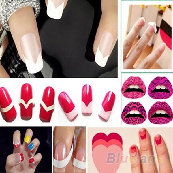 48pcs/sheet diy nail art guide tips hollow stencils sticker template 3d vinyls decals form styling tool 18 style french manicure, Black
48pcs/sheet diy nail art guide tips hollow stencils sticker template 3d vinyls decals form styling tool 18 style french manicure, Black