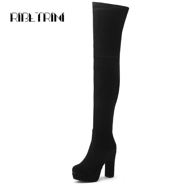 ribetrini fashion women over knee high boots vintage square high heel party night club shoes woman faux suede boots big size 42, Black
ribetrini fashion women over knee high boots vintage square high heel party night club shoes woman faux suede boots big size 42, Black