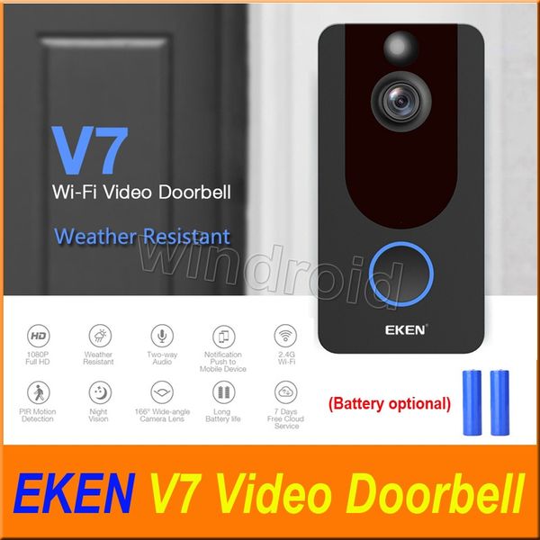 

EKEN V7 HD 1080 P Умный Дом Видео Дверной Звонок Камера Беспроводной Wi-Fi Телефон В Режиме Реального Времени Видео Облачное хранилище Ночного Видения PIR Обнаружение Движения