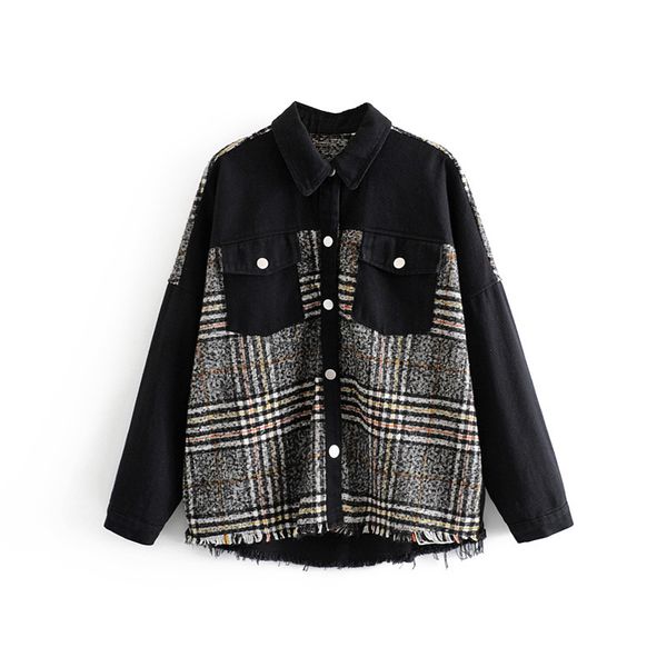 2019 autumn loose-fit long sleeve joint pocket front short long back jacket coat 233-9486, Black;brown
2019 autumn loose-fit long sleeve joint pocket front short long back jacket coat 233-9486, Black;brown