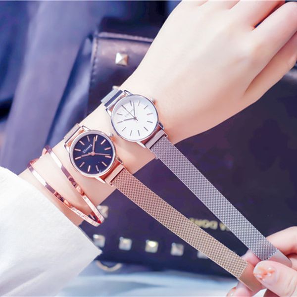 luxury rose gold women watches ladies quartz magnet buckle wristwatches 28mm small mesh waterproof female clock, Slivery;brown
luxury rose gold women watches ladies quartz magnet buckle wristwatches 28mm small mesh waterproof female clock, Slivery;brown