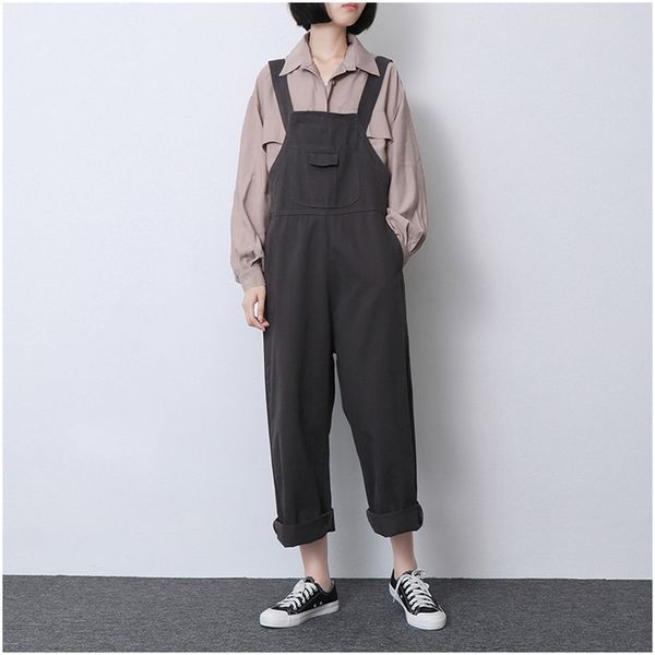 women's jumpsuits & rompers 2021 spring fashion jumpsuit kawaii overalls for women clothes korean streetwear casual long cotton yy248, Black;white
women's jumpsuits & rompers 2021 spring fashion jumpsuit kawaii overalls for women clothes korean streetwear casual long cotton yy248, Black;white